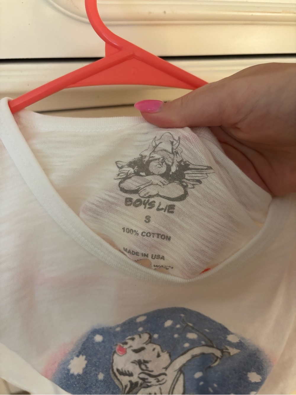 Boys Lie White Crop Tee - Picture 3 of 3